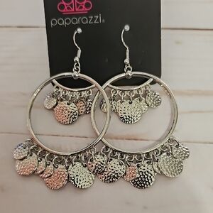 Paparazzi Textured Silver Hoop Earrings